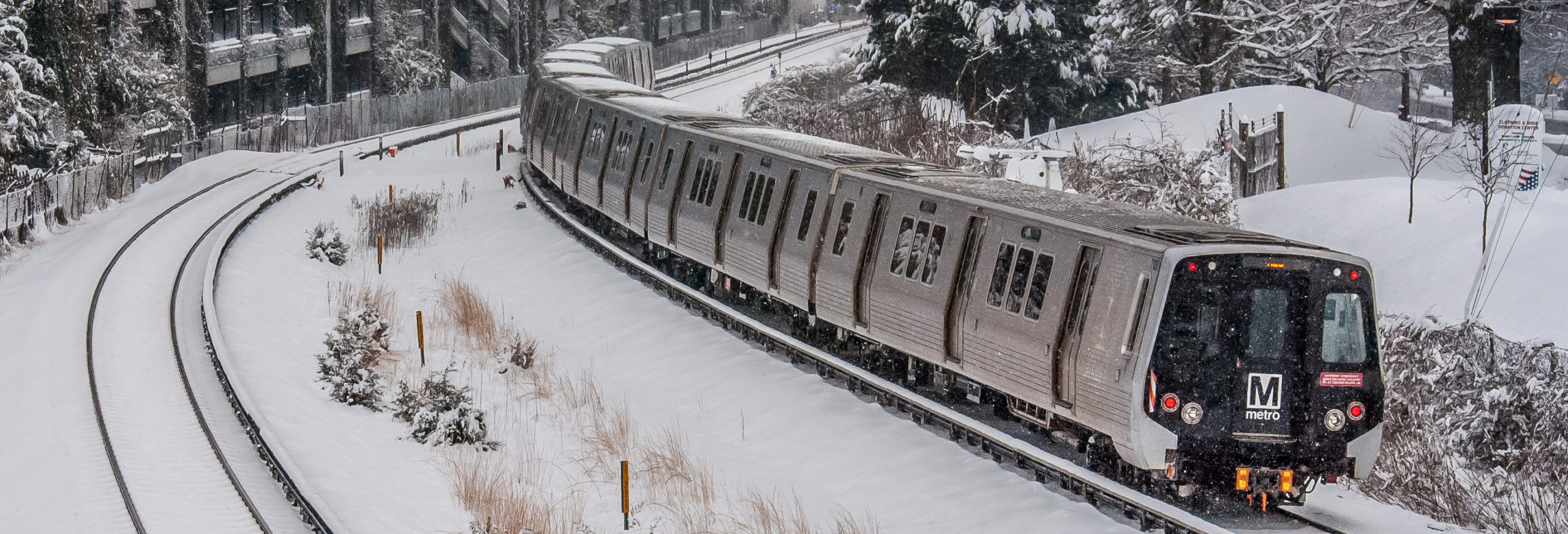Metro train during the winter